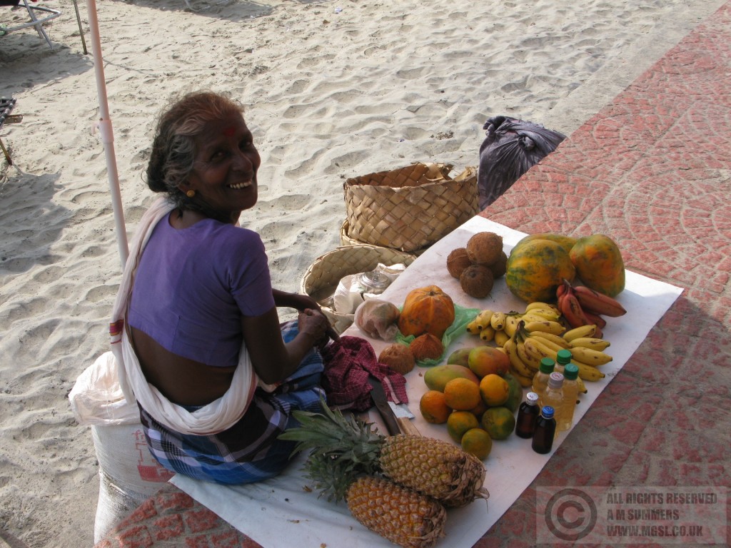 Fruit seller, Lighthouse beach, Kovalam