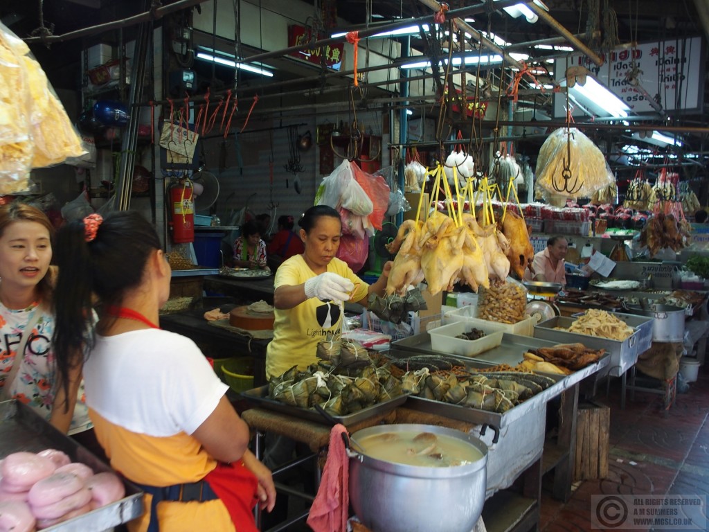 Market stalls in neighbouring Chinatown
