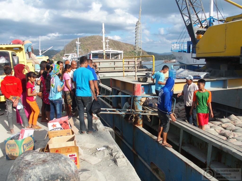 Boarding boats in Labuan Bajo harbour