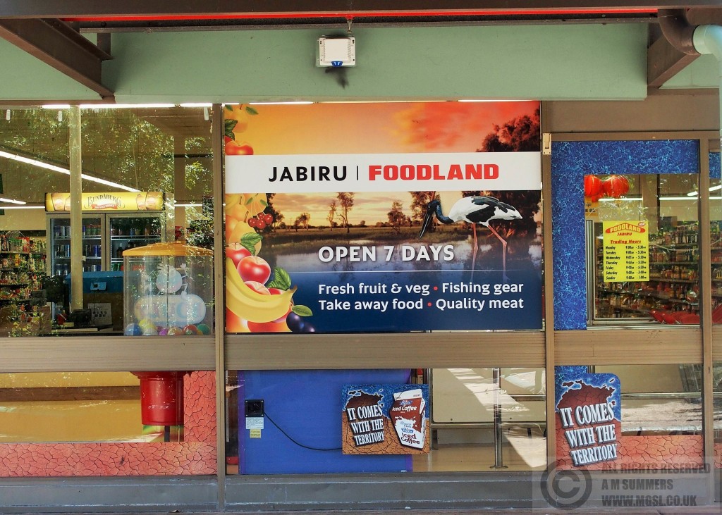Even a small town like Jabiru, it was easy to find supplies, although there was no fresh fish.