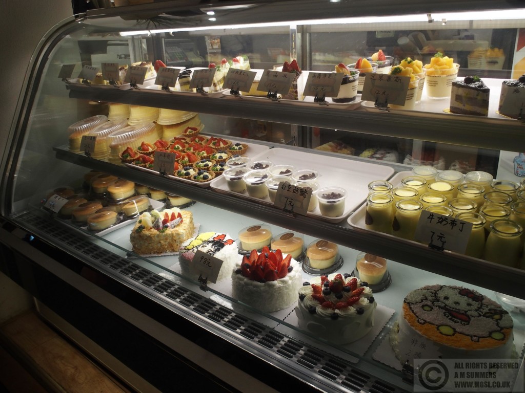 Tempting cakes in a small bakery